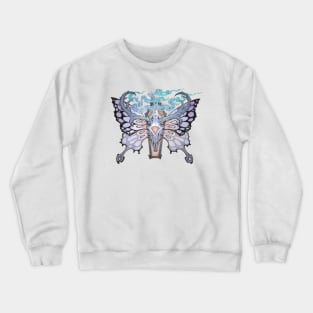 Deer Skull with Butterfly Wings Crewneck Sweatshirt